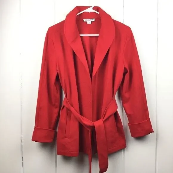 ‎Pendleton Red Tie Waist Modal Wool Jacket MP - Picture 11 of 11